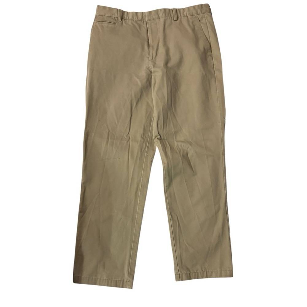 Active Seller! Dockers 38x34 Khaki Relaxed Fit Flat Front Men's